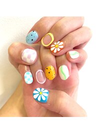 ☆カラフル立体ネイル☆