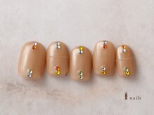 アイネイルズ 横浜EAST店(I-nails)/カラフルスタッズネイル