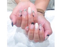 ヘアアンドネイル ミューズ 新浦安店(HAIR&NAIL MUSE)/アニマル柄黒フレンチ