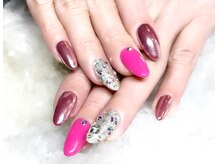 アグン(agung)/ピンクミラーネイル