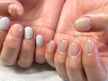 アプリシーエイトネイル(appreciate nail)/ミラー&フラワー♪