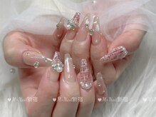 エムプラスネイル 新宿(M+Nail)/長さ出し★ツィードネイル