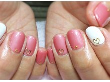 ネイルネイル 南森町店(nailnail)/おとなピンク×ハート♪