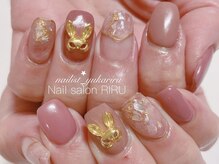 リル(RIRU)/うさぎネイル/マーブルネイル