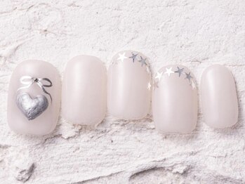 ジェミーネイル エビス(Jemiy nail ebisu)/手描きハートリボン7870yen