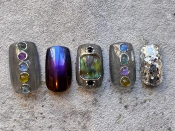 シープラスエー(C+A)/華やか大人カラービジューネイル