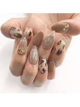 ミナミネイル(MINAMI NAIL)/クリアフレンチにアニマル
