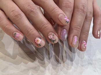 ファンクションネイルズ 表参道 原宿(FUNCTION NAILS)/お花/ピンクネイル