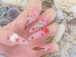 バレンタインネイル