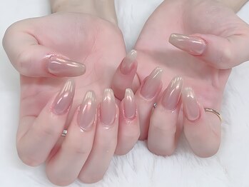 エガオネイルサロン 池袋店(EGAO NAIL SALON)/チップ長さ出しオーロラネイル