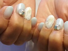 マール(MeaR)/水色　フラワーネイル