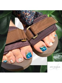 アヤネイルズ アンド アイラッシュ(AYA NAILZ.＆Eyelash)/夏の海ネイル