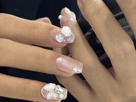 ツヤツヤホワイトオーロラネイル
