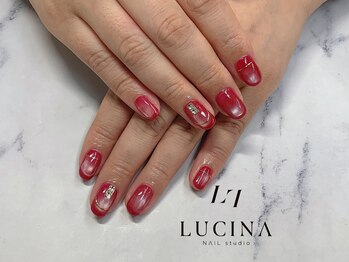 ネイルスタジオ ルキナ(LUCINA)/c-384 赤マグネットネイル