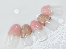 ラムネイル 元町(RamuNail)/やわらか配色ハートフレンチ