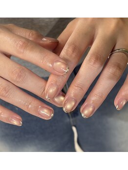 クレセント アイアンドネイル 表参道(Crescent Eye&Nail)/シルバーミラーフレンチ