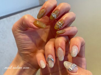 ソウ 難波店 nail salon Sou/ニュアンスミラーnail