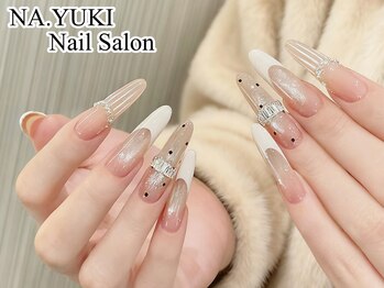 ナユキ 新宿店(NA.YUKI)の写真/大人気★チップ長さだしワンカラー/ラメグラ＋10個ストーンor2個大きいパーツ⇒7980円