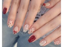 エル(Elle.)/ドットネイル リボンネイル