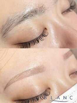 アイラッシュサロン ブラン トツカーナモール店(Eyelash Salon Blanc)の写真/【まつげパーマ+美眉スタイリングSET☆10500円】目元をトータルコーディネート♪パリジェンヌも取扱！