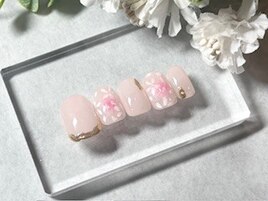 春のチークネイル