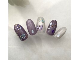 シェルあじさいネイル