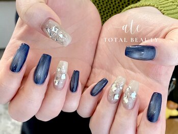 アテ(ate)/ネイビーマグネット×ビジュー