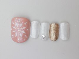 ふんわり冬のフットネイル♪。。