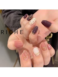 バレンタインネイル