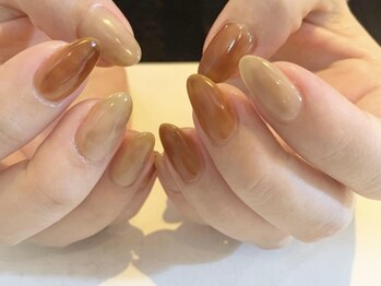 アイネイルズ 渋谷店(I nails)/【Saki.o】ブラウンベージュもや