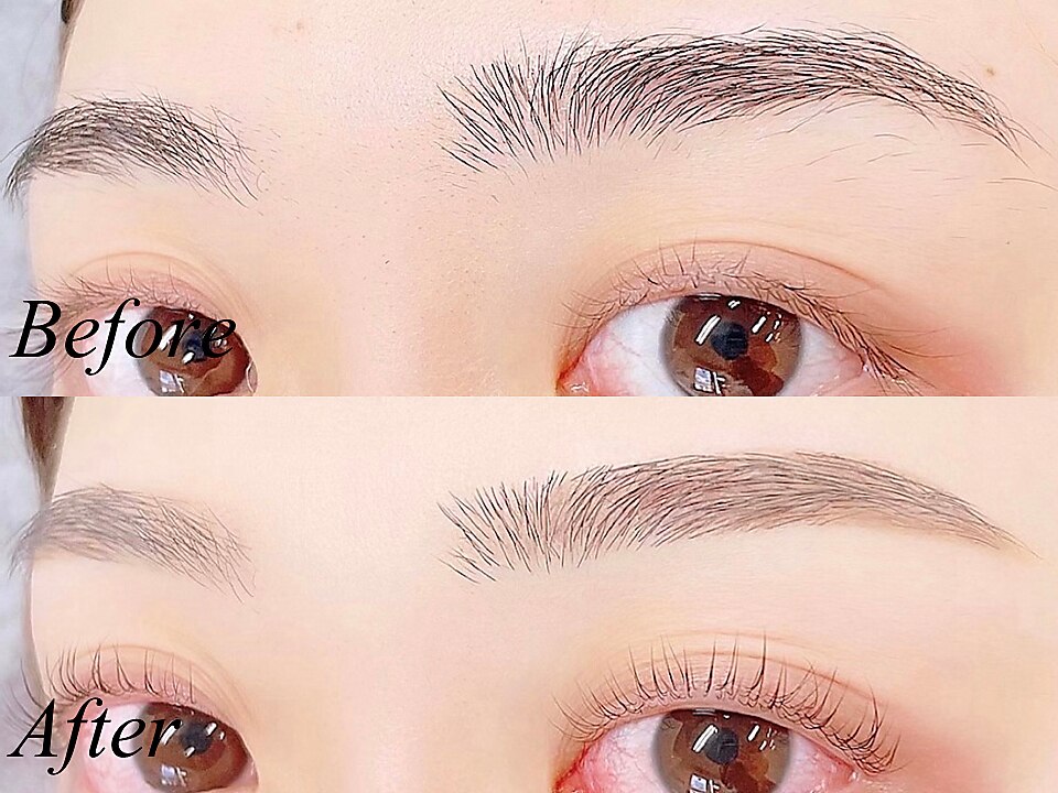 眉毛アイブロウデザインWAX＋ハリウッドブロウリフト＋メイク仕上げ \4900