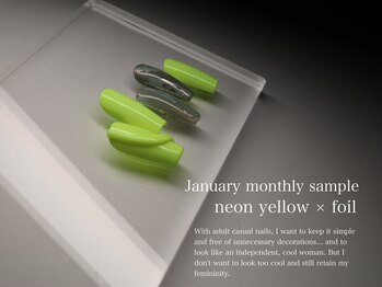 ネイル トモダ(nail Tomoda)/neonyellow × foil