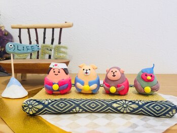 ライフ オステオパシー センター/紙粘土で桃太郎!