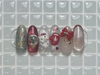 ジョアネイル(JOA Nail)/冬/溶けかけキティー雪だるま