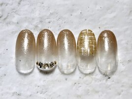 ツイードグラデーションネイル