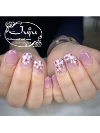 手書き桜ネイル