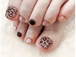 Foot キラキラ*柄ネイル♪
