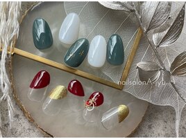 雪ネイル/お正月ネイル
