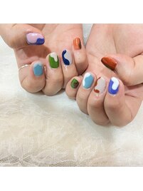 カラフルうねうねネイル