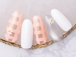 オレンジシースルーチェック