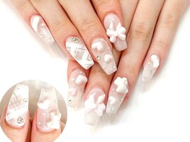 チェック：３Ｄリボン：グミくま