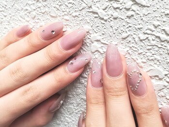 くすみピンクマグネットネイル