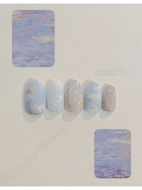 絵画風ネイル×ニュアンス