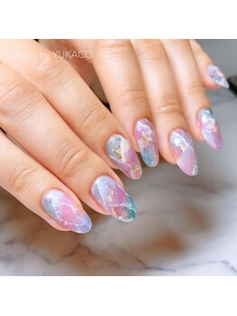 リグネイルスタジオ(Lig nail studio)/オーロラ大理石ネイル