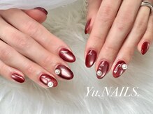 ユーネイルズ 恵比寿(Yu.NAILS.)/大人気◎ボルドーマグ球体パール