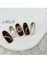 エーアンドエー 蕨店(A&A)/クリスマスチェックネイル