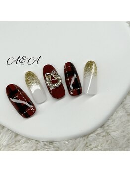 エーアンドエー 蕨店(A&A)/クリスマスチェックネイル