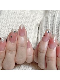 ワンホンネイルちゅるんデザイン
