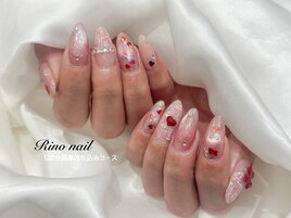 バレンタインネイル