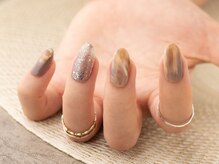 ヴァンネイル(VINGT NAIL nail&eye beauty)/ブラウンニュアンスネイル
